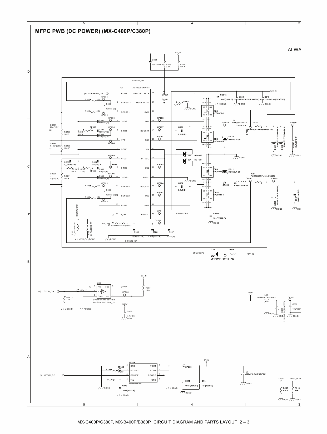 SHARP MX B400 B380 C400 C380 P Circuit Diagrams-3